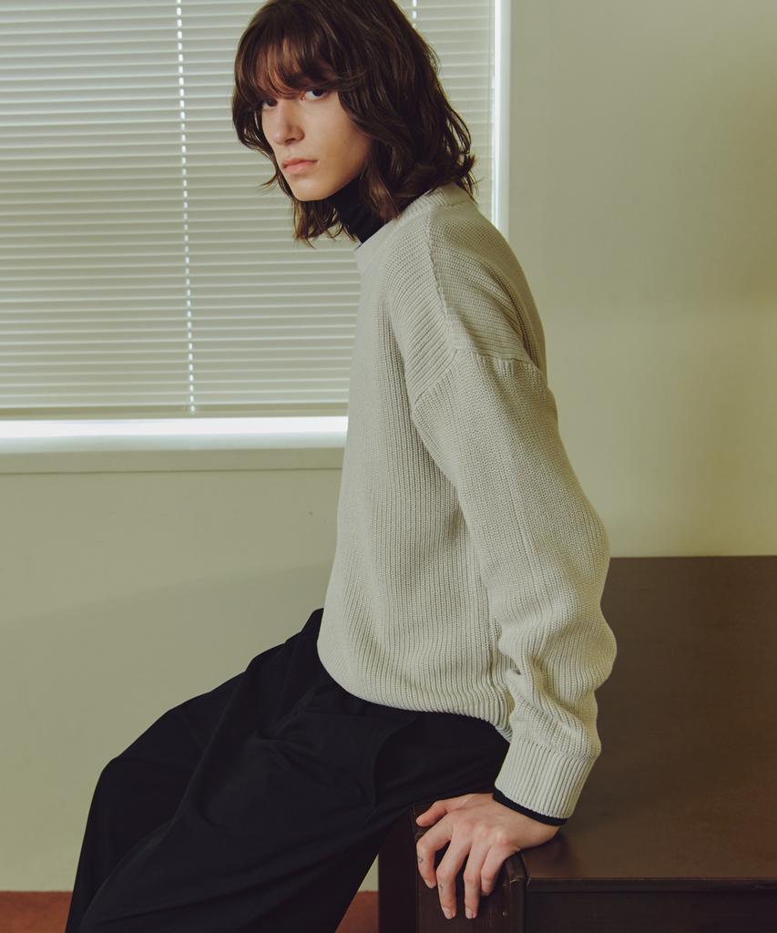 KNITTED Soft Cotton Drop Shoulder Waffle Knit Swiss