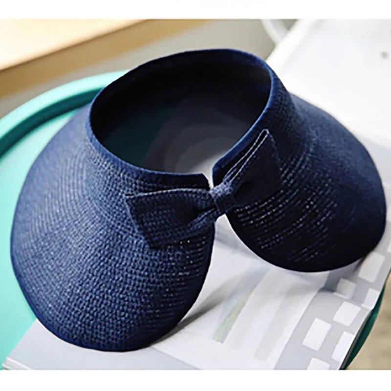 

Новая женская летняя шляпа с козырьком, складная шляпа от солнца с широкими полями, пляжные шляпы, соломенная шляпа, пляжная кепка с УФ-защитой синий