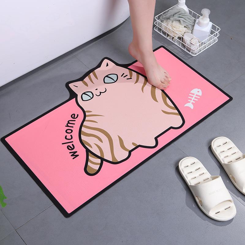 

40x60 cm Cartoon Bath Mat Super Absorbent Bathroom Mat Cute Animal Rug Bedroon Floor Carpet Home Bathroom Foot Mats