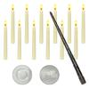 12Pcs Floating LED Candles with Wand Remote Control Flameless Flickering Lights Fairy Tale Candle Lights for Halloween Christmas Wedding Decor