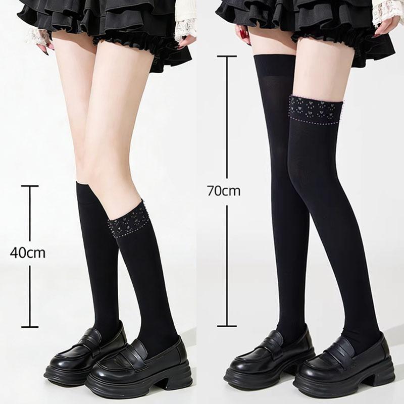 Cat Paw Silicone Dot Grip Over Knee Socks Spring Summer Solid Compression Thigh High Stockings For Women Girls Jk Aesthetic New