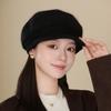 Hat Women's Autumn and Winter Wool Hat Fashion Rabbit Hair Beret Fleece Thickened Knitted Cap