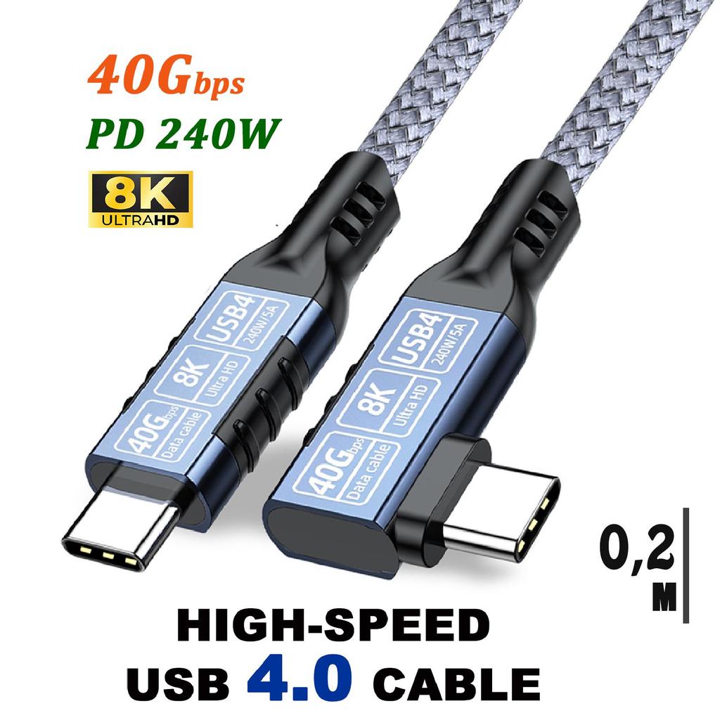 USB 4.0 8K 240W Video, Charging and Data Cable for iPhone MacBook Xiaomi Huawei