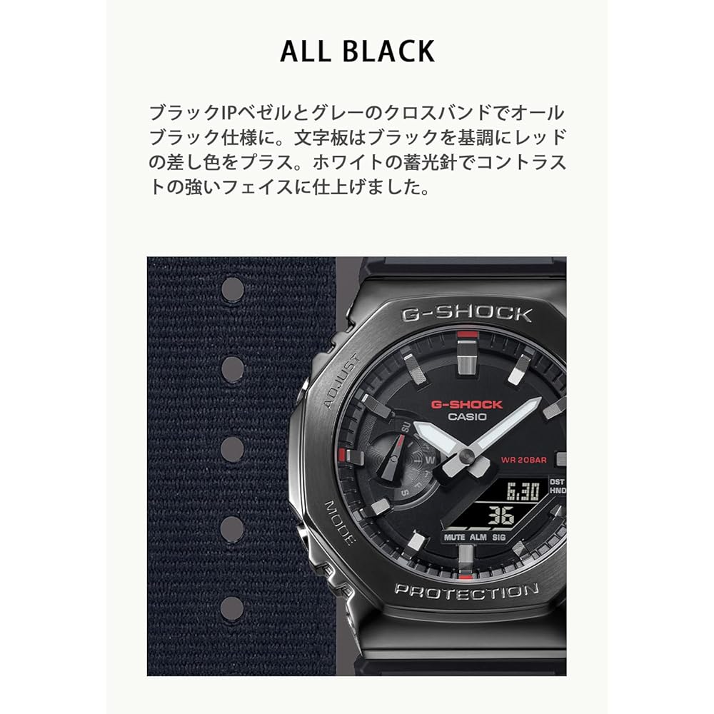 G-SHOCK GM-2100CB Metal Covered Men's Watch Black 200M Water Resistant Analog Digital Timepiece