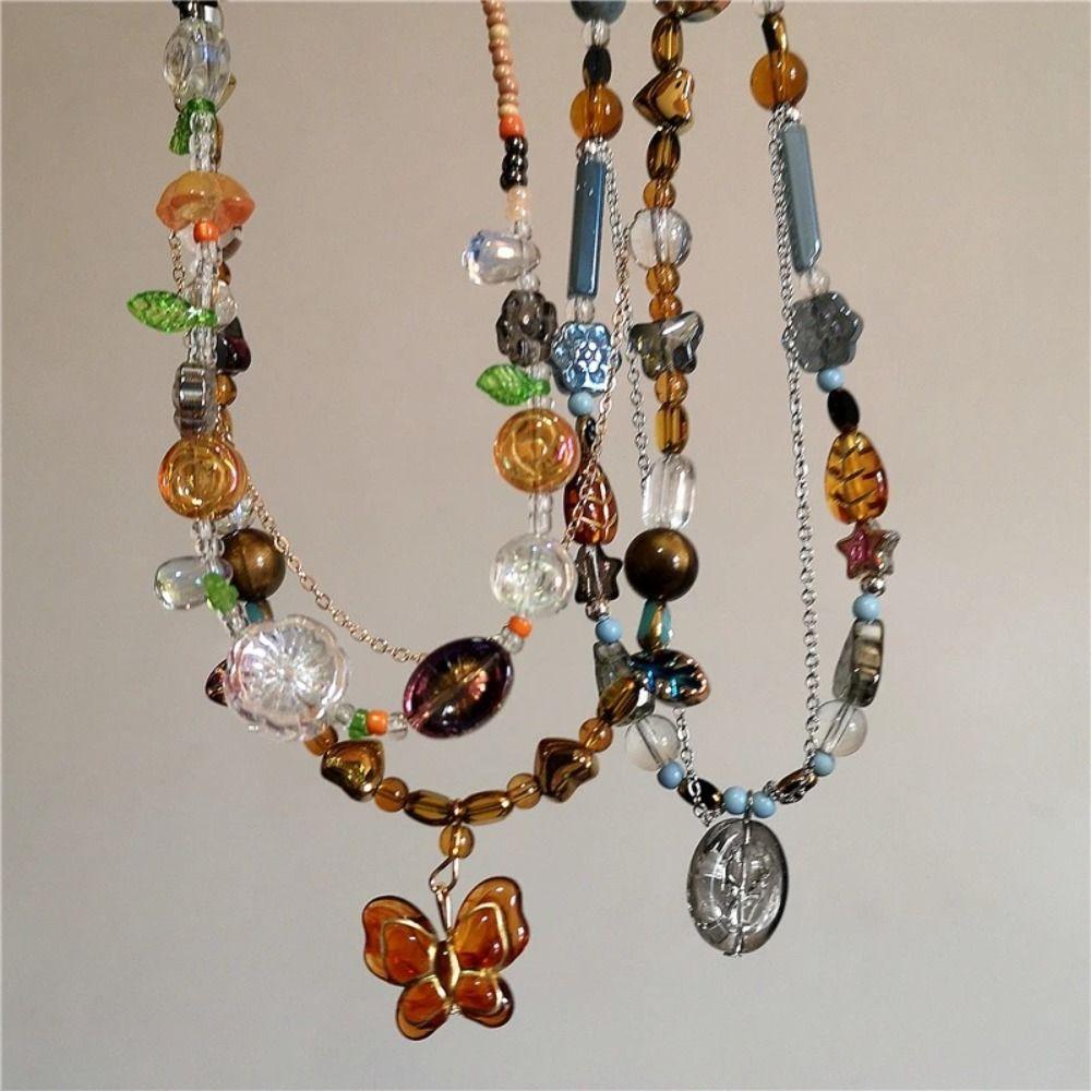 Handmade Craft Bohemia Necklace Leaf Pendant Butterfly Pendant Necklace  Women