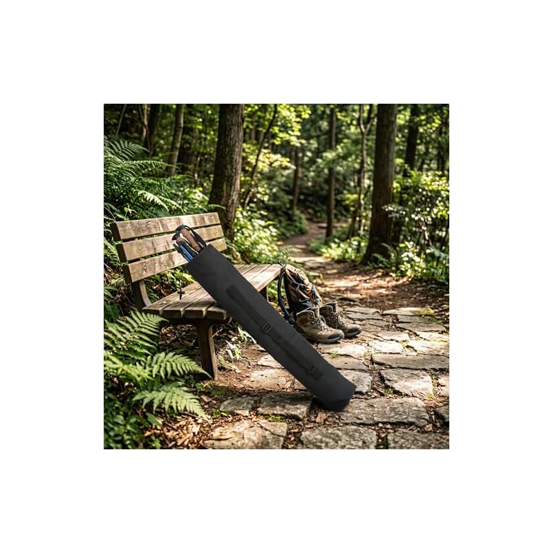 Ongwan Hiking Trekking Pole Storage Bag, Lightweight Pole Carrying Case, Shoulder Bag, Black (11.5 X 70cm)
