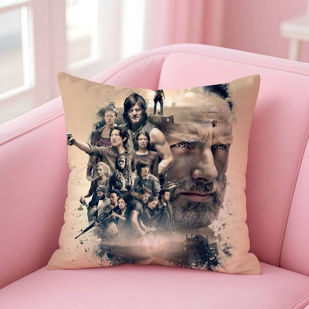 The W-walking dead Pillow Case Comfort Sofa Bed Silky elegant Invisible zipper Custom Decorative cushion cover