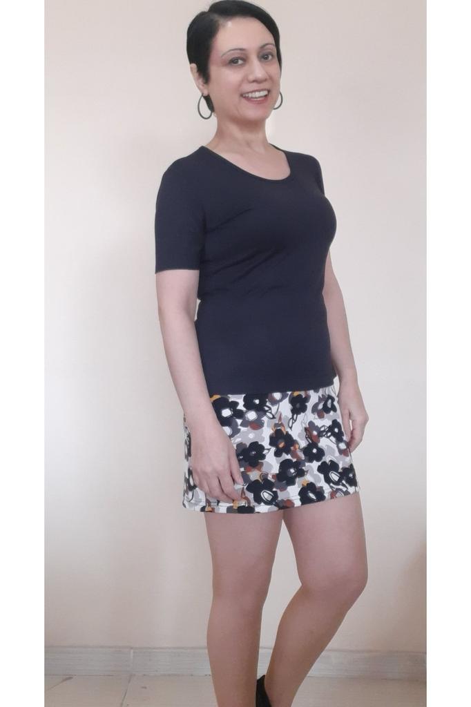 Damenstil Übergröße T-Shirt Schwarz Kurzarm Gekämmte Baumwolle Viskose Bady T-Shirt