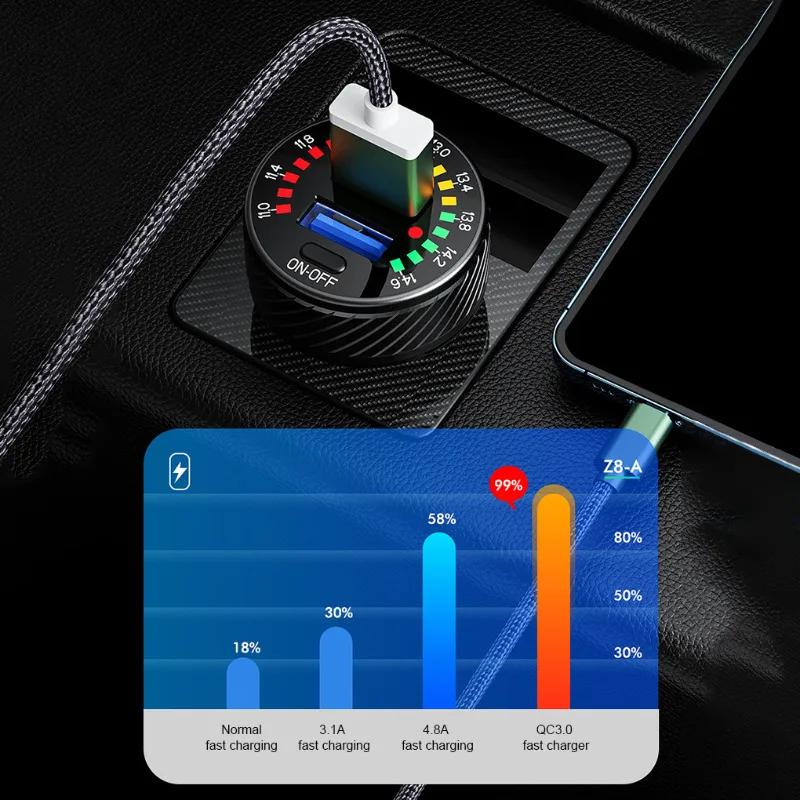 48W USB C Car Charger Fast Charging PD & QC3.0 Car Phone Charger Cigar Lighter Socket Adapter for iPhone Huawei Xiaomi Samsung