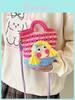 Cute Girl Handwoven Mini Shoulder Bag With Soft Yarn Material For Daily Use