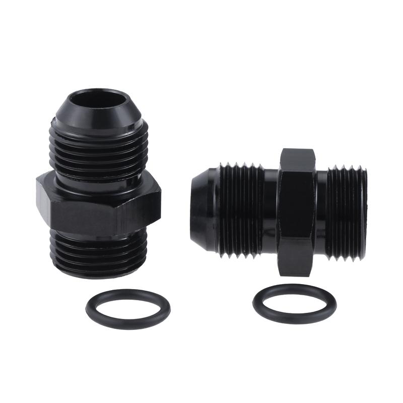 2Pcs 6/8/10AN Male To 6/8/10AN ORB Male Flare Fitting Adapter with O-Ring Straight Aluminum Hex Connector for Auto Fuel Oil Line