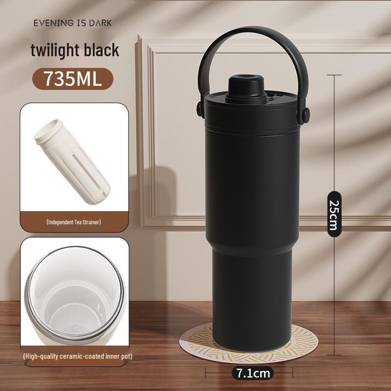 Premium 316 Stainless Steel Insulated Travel Cup with Ceramic Liner & Straw