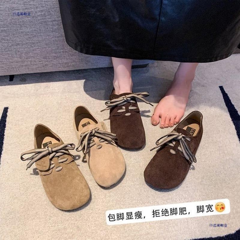 Women's Shoes 41-43 Wide Fat Feet Toast Shoes Autumn New Puff Shoes Retro All-inclusive Soft-soled Single Shoes