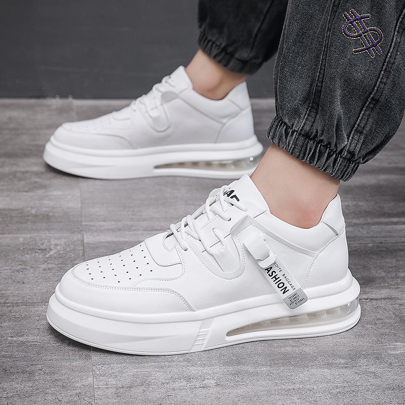 Niche men's shoes autumn and winter white shoes air cushion sports and leisure shoes trendy board shoes personalized versatile Wenzhou shoes
