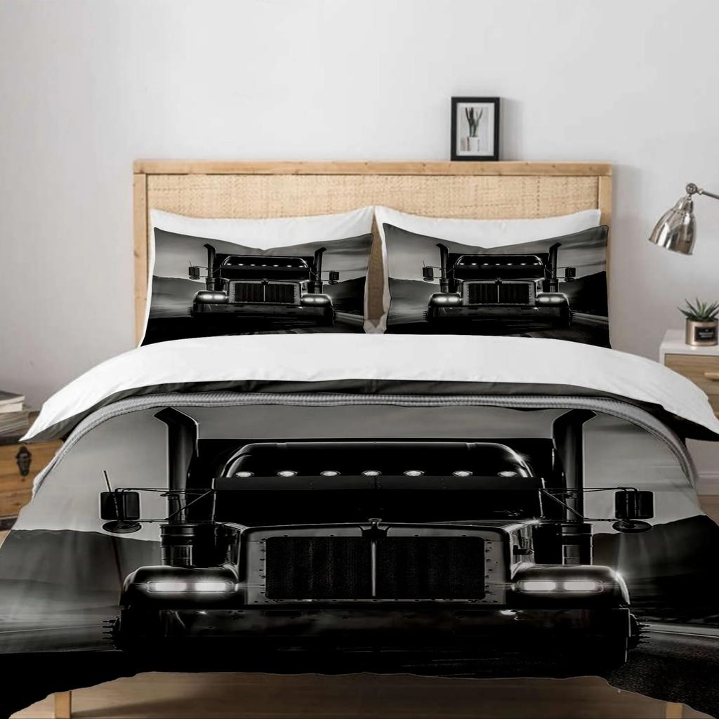 European Big Truck Duvet Cover Set Eu Single Double King Us Twin Full Queen Size Bed Linen Set