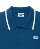 LEE Collar Contrast Short Sleeve Knit In Blue