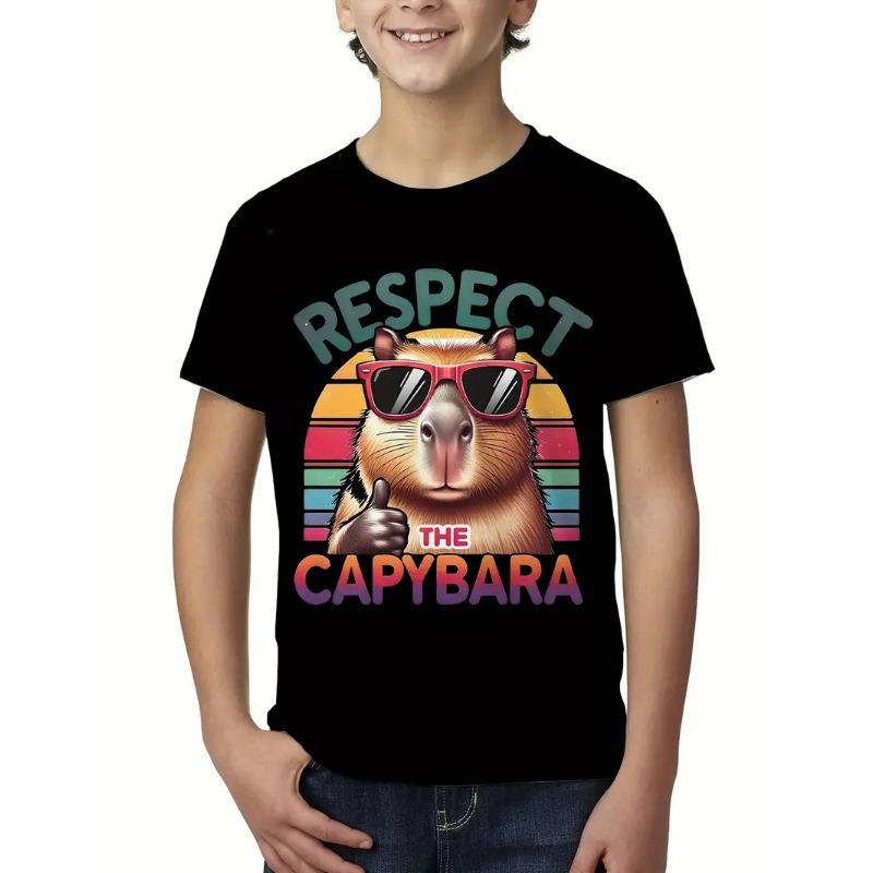 Cute Capybara Graphic T Shirt For Men Women Funny Animal Short Sleeve T-Shirts Summer Casual Fashion Loose Y2k Kids Boys Tees