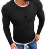 Fashion Men Color Block Patchwork O Neck Long Sleeve Pullover Knitted Sweater