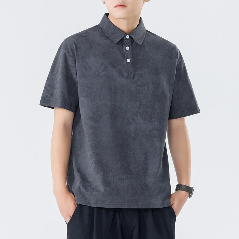 Lapel T-shirt Men Tie-dye Snowflake Cotton Summer Latest Comfortable Fit Leisure Top Men T-shirt