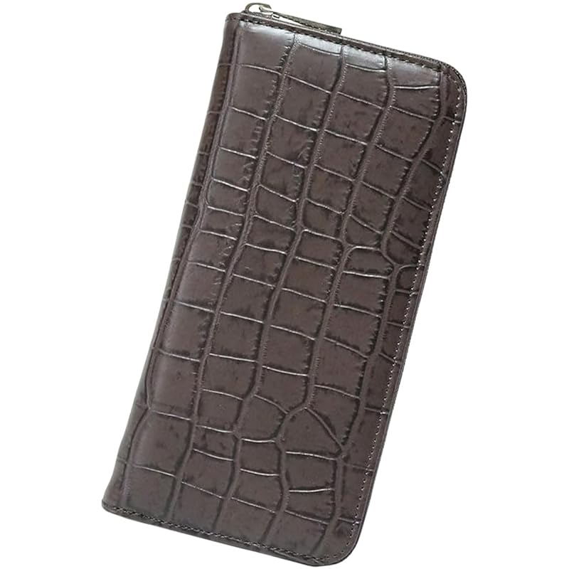 

[FashionBerry] brown genuine leather cowhide leather wallet round zipper long wallet round zip long wallet men s ladies bifold bi-fold male woman long
