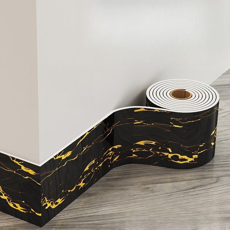 Dicke selbstklebende PVC-Sockelleiste - Wasserdichte Wandverkleidung, Imitation Fliesen-Kickerleiste, Einfach abziehen & aufkleben