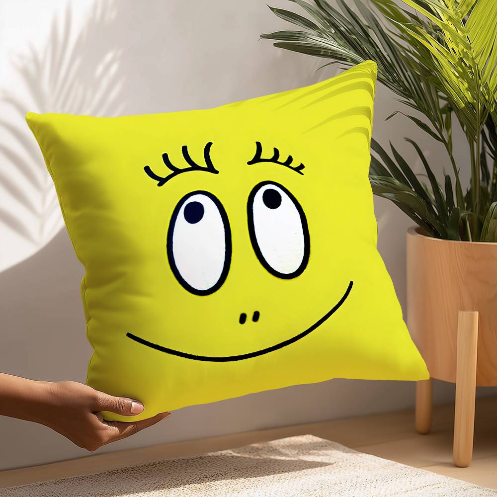 

Cute cartoon B-Barbapapas Pillow Case Plush Fabric Soft Pillowcase Double Sided Print Cushion Cover Household Gifts 12x12Inch