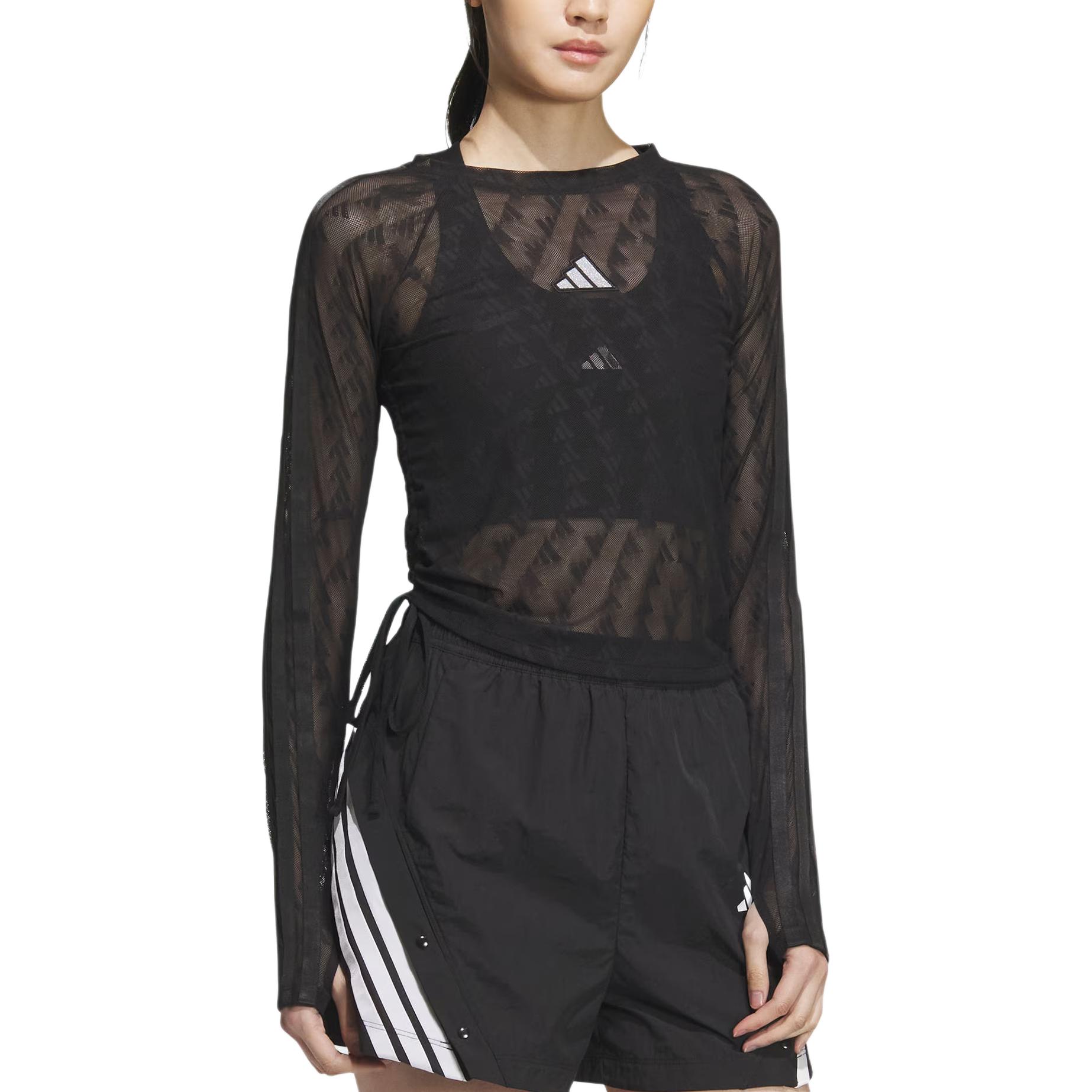 

Adidas Story Сетка Спортивный Повседневный Приталенный Футболка с Круглым Вырезом и Длинным Рукавом Женские Топы KB7607 S