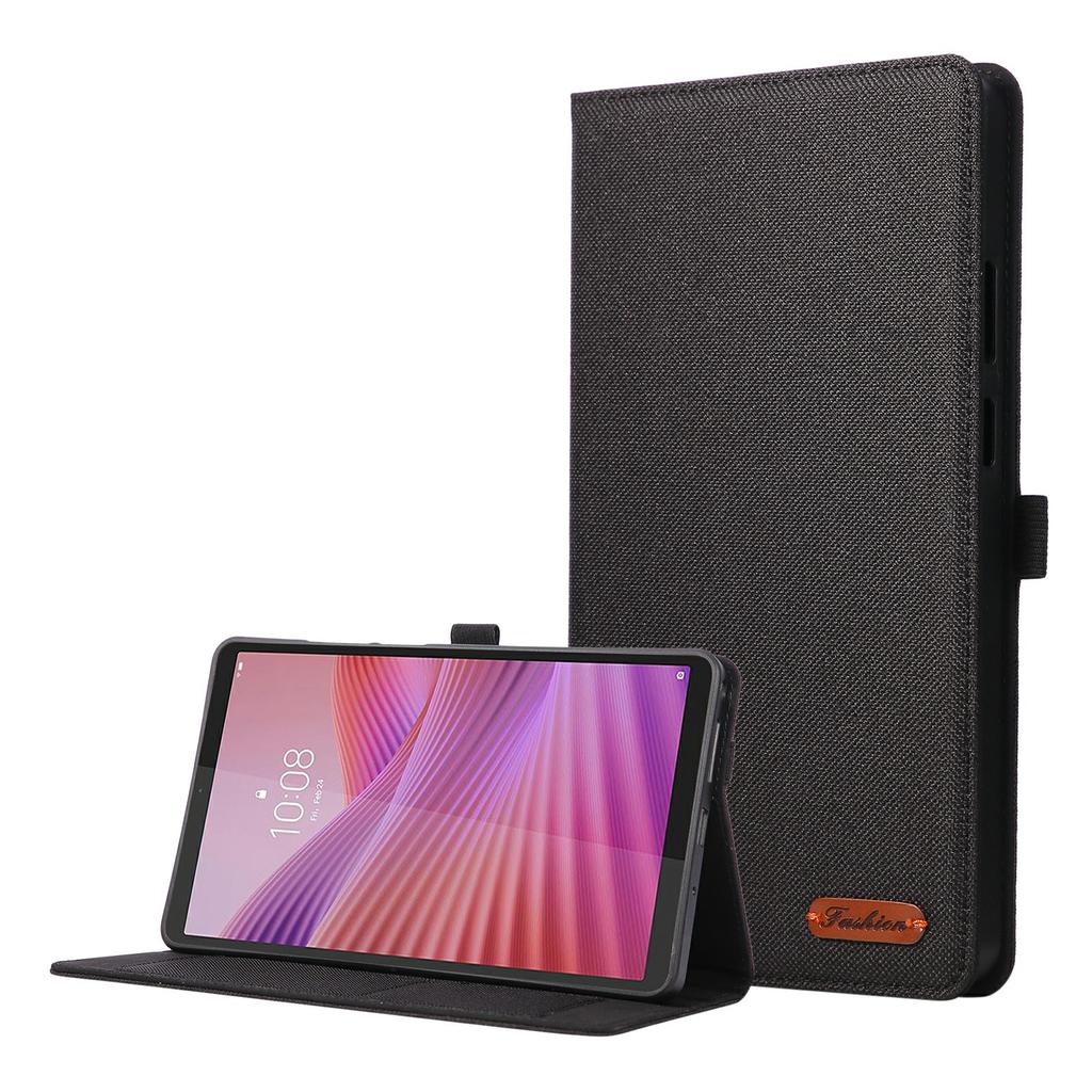 For Lenovo Tab K9/Tab One Case with Stand Card Holder Cloth Texture Leather Tablet Cover
