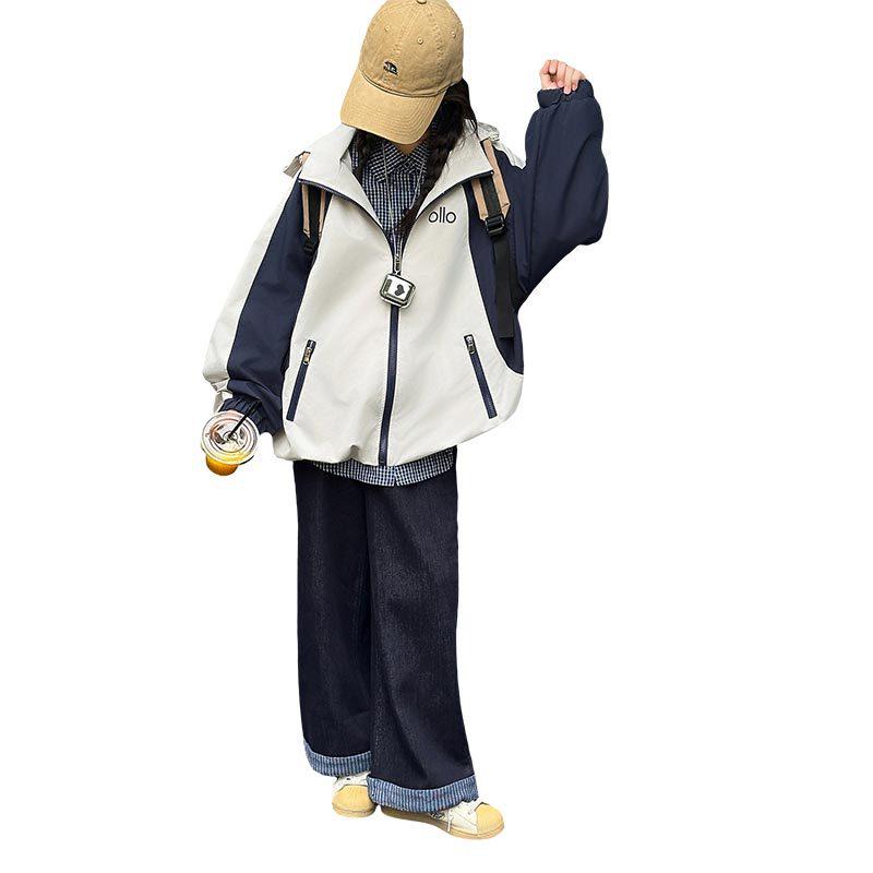 Girls' 2025 Spring/Autumn Hooded Jacket: Fashionable Windbreaker for Kids with Street Style