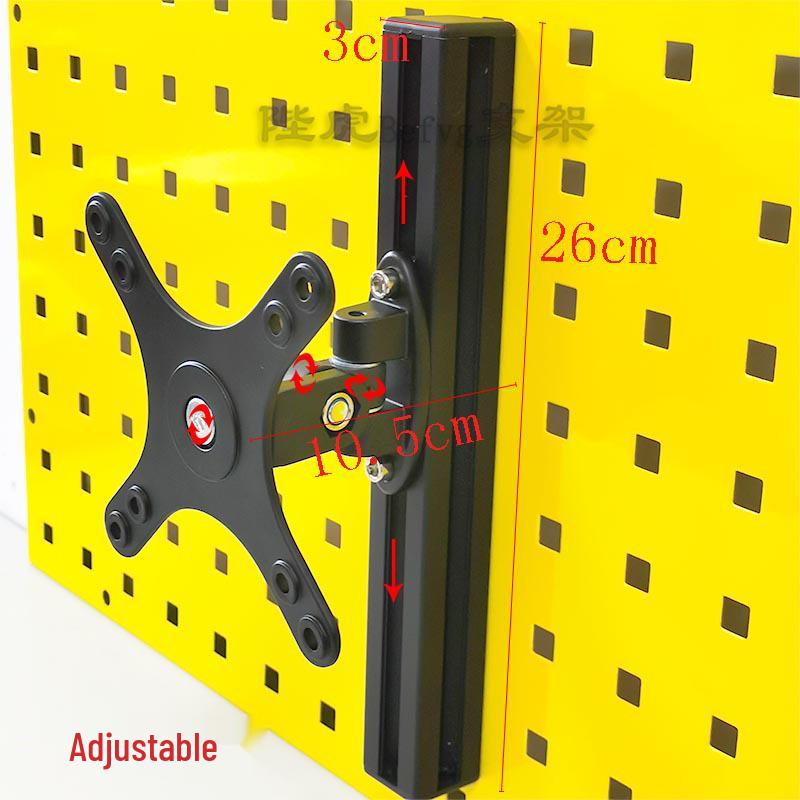 Pegboard Monitor Mount - No-Drill Desktop Stand and Wall Bracket