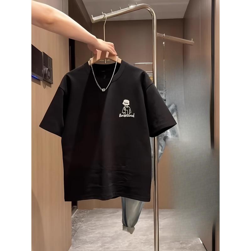 European Size Men'S Casual Short Sleeve T-Shirt-Summer Breathable Humorous"Playing Squirrel" Pattern Print, Loose Round Neck Design, Hand Wash Solely