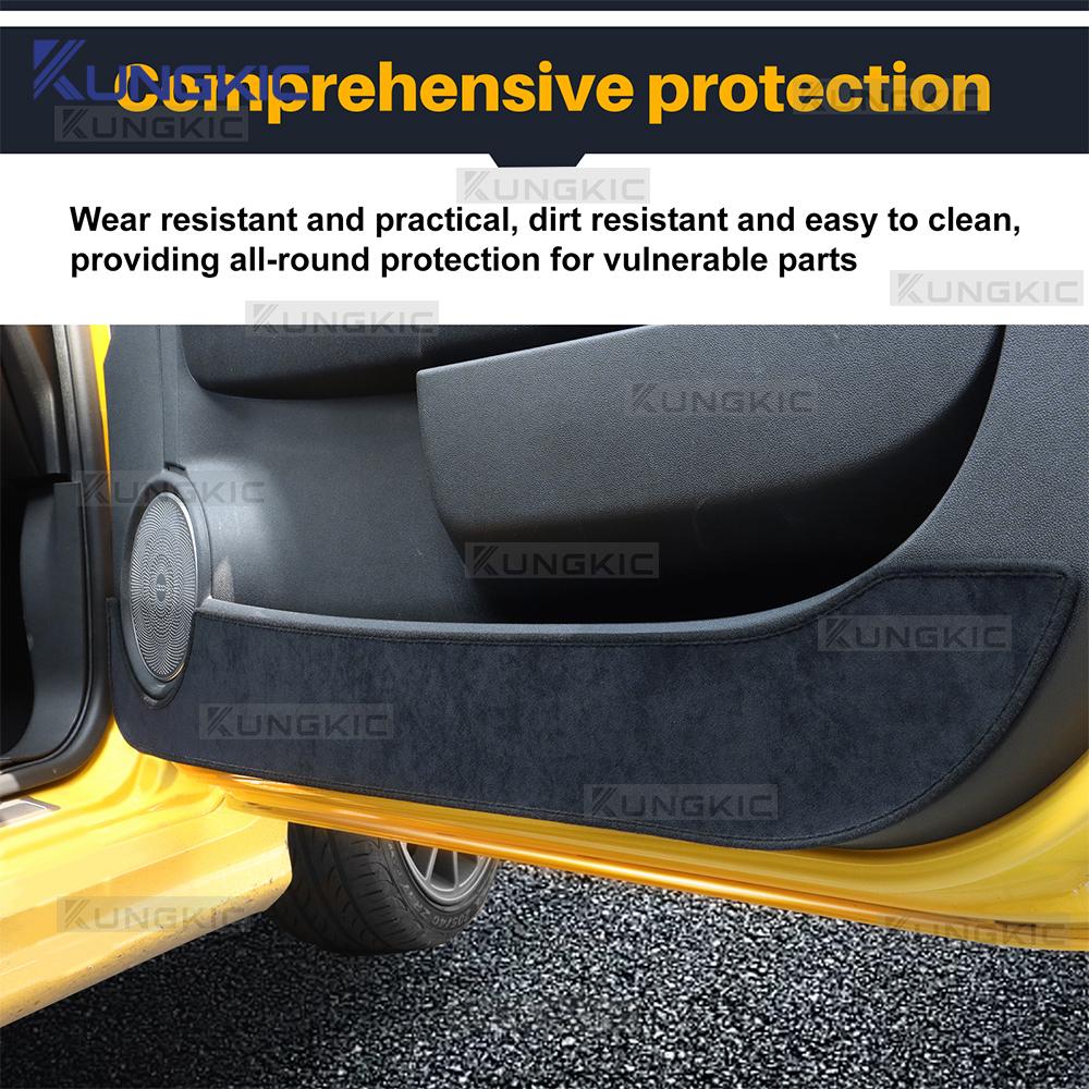 Door Anti-kick Pad For Abarth 595 695 2012-2025/ Fiat 500/500C 2008-2025/ 500E 2013-2019 Flannel LHD RHD Mat Trim Accessories