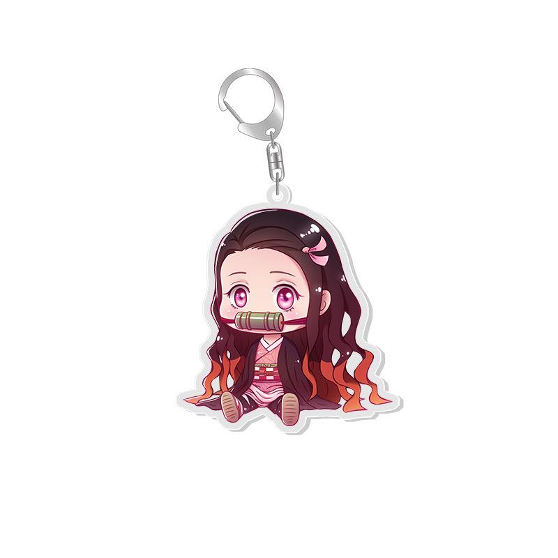 Demon Slayer Double-Sided Acrylic Keychain: Tanjiro, Nezuko, Zenitsu, Shinobu, Giyu Pendant