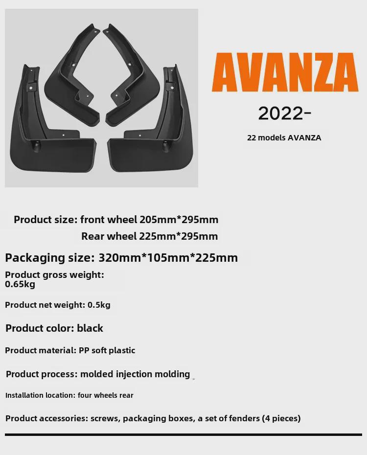 Kompatibler Kotflügel für Toyota Avanza 2022 (Passend für Modelle 2012–2021)