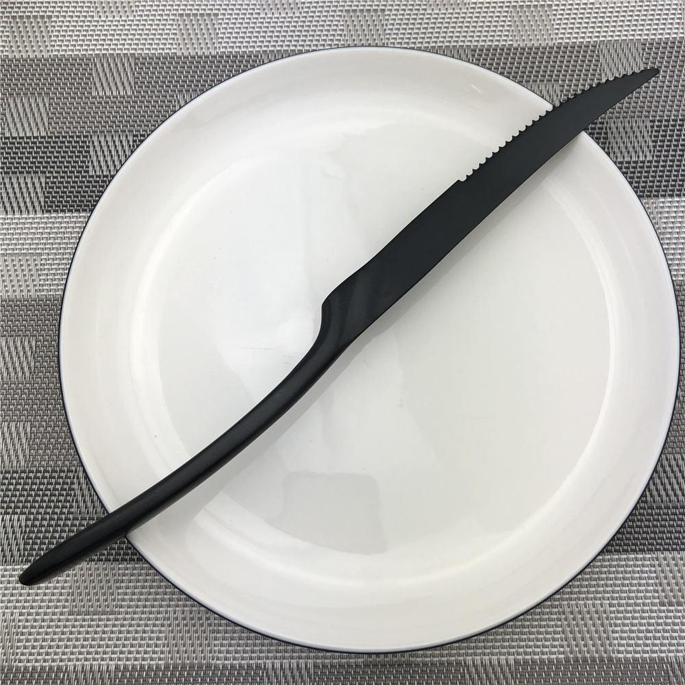 Accessories Top Quality Stainless Steel Scoop Forks Kinfe Party Dinnerware Set Matte Black Cutlery Set Drop Shipping 1 Piece