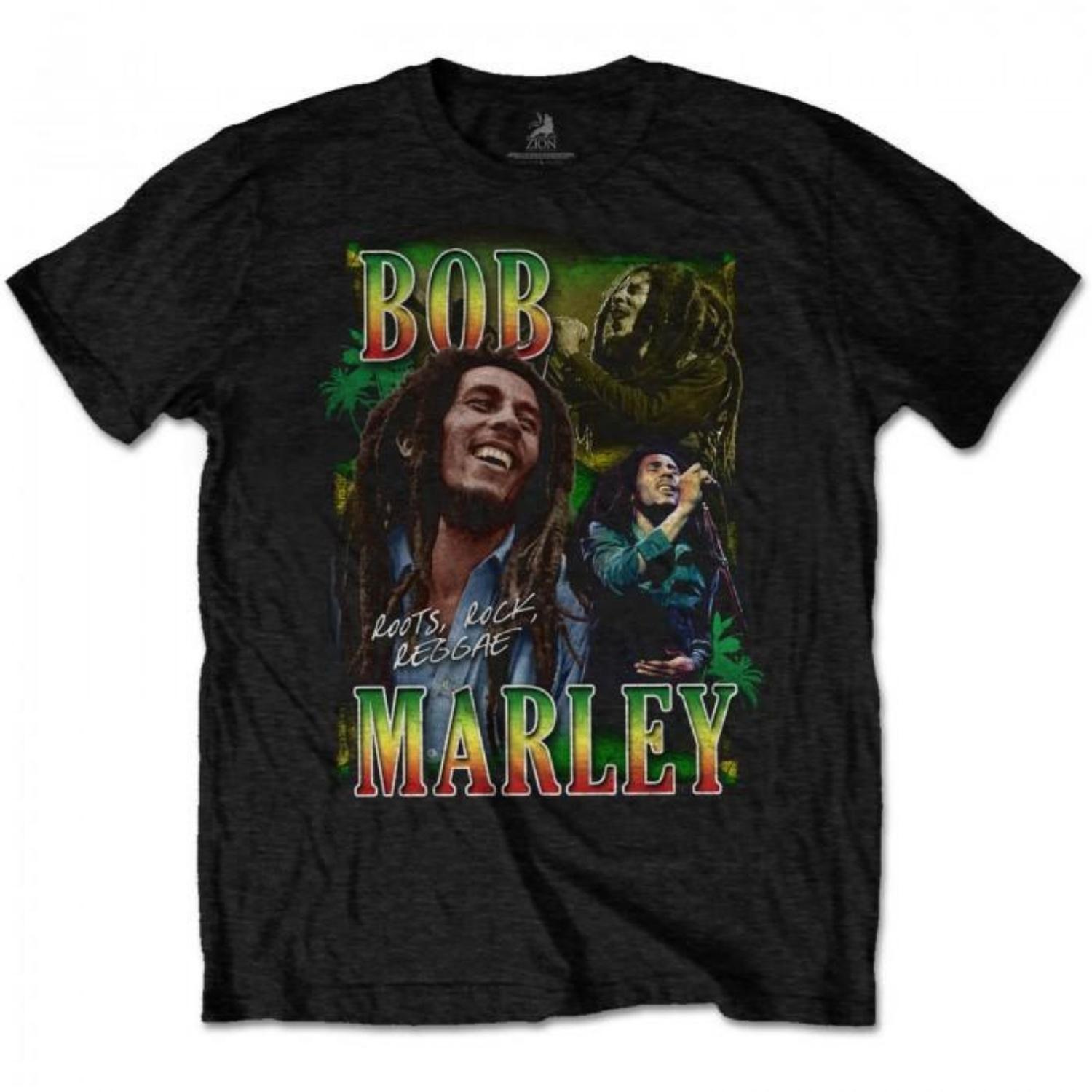 Bob Marley Unisex Adult Roots Rock Reggae Homage T-Shirt S