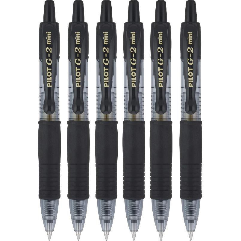 Ручка Pilot G2 Pixie Black Pilot G2 Pixie Роллербол 0,7 мм Наконечник 0,39 мм Ширина линии Мини Гелевые чернила Выдвижная 207 (Упаковка из 6 шт.)