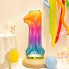 40" Rainbow Gradient Number Balloons for Kids' Birthday Party Photo Props