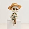 Miniature Resins Skeleton Fishing by Pond Intricate Detailing Figurine Gift for Collectors and Halloween Enthusiasts