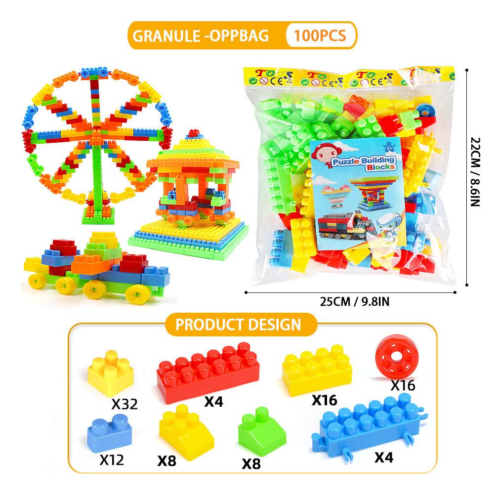 Childrens Diy Plastic Building Blocks Assembly Interlocking Early Education