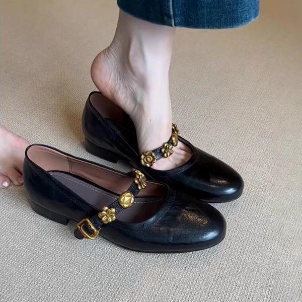 

Fashion Fashion Women Shoes Spring New Round Toe Flat Shoes Retro Mary Jane Shoe Anti Slip Women s Ballet Shoes Simple Single Shoe 35