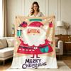 Soft Warm Flannel Christmas Throw Blanket with Cute Santa Claus Snowman Bird Gift Box Holiday Print All Season Use for Sofa Couch Bed Living Room Bedr