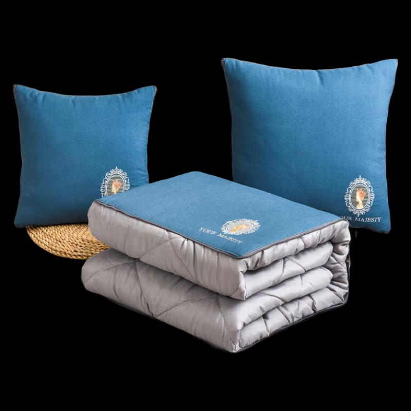 

Manya Home Embroidered Cloud Soft 2-in-1 Pillow Blanket