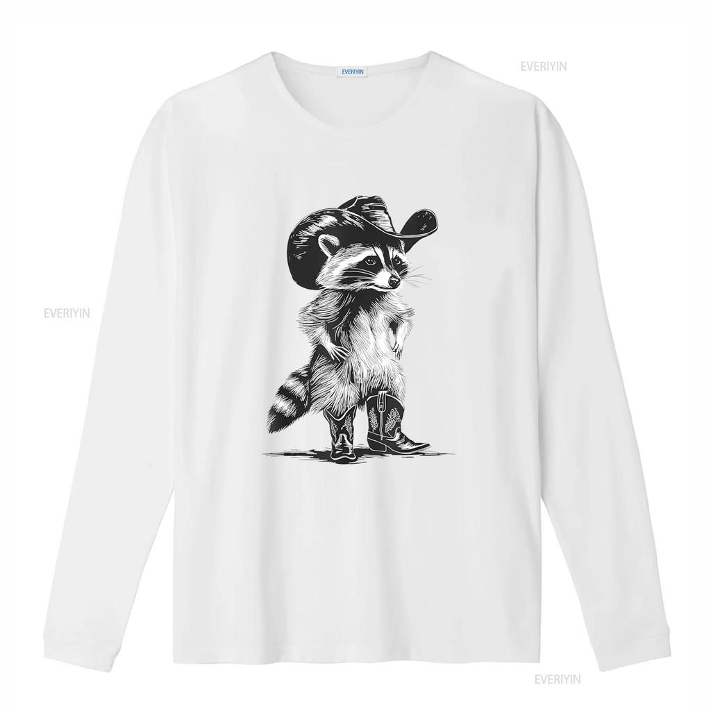Racoon Cowboy Funny Meme T Shirt Unique Design for Western Fashion Lovers Vintage Washed Streetwear Fashion Stretched Homme