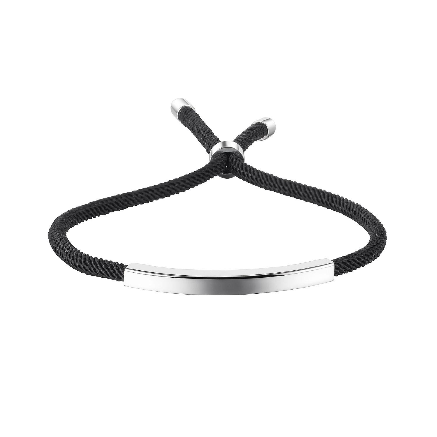 2026 European and American simple niche personalized woven fashion titanium steel couple bracelet 22CM