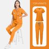 14-Color Scrub Set Women'S High Quality Pocket V-Neck Two-Piece Set Doctor Nurse Uniform Hospital Overalls Thick