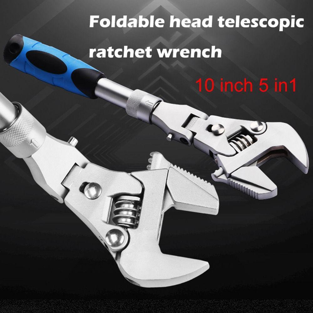 Flexible Telescopic Shaking Head Wrench with Rotating Head Torque Wrench  Household Maintenance
