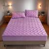Four Season Universal Solid Color Crystal Velvet Thicken Quilted Mattress Cover Warm Plush Queen King Quilted Bed Fitted Sheet