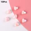 10Pcs Heart Shape Acrylic Loose Spacer Beads For Diy Jewelry Making Bracelet Necklace Keychains Accessories