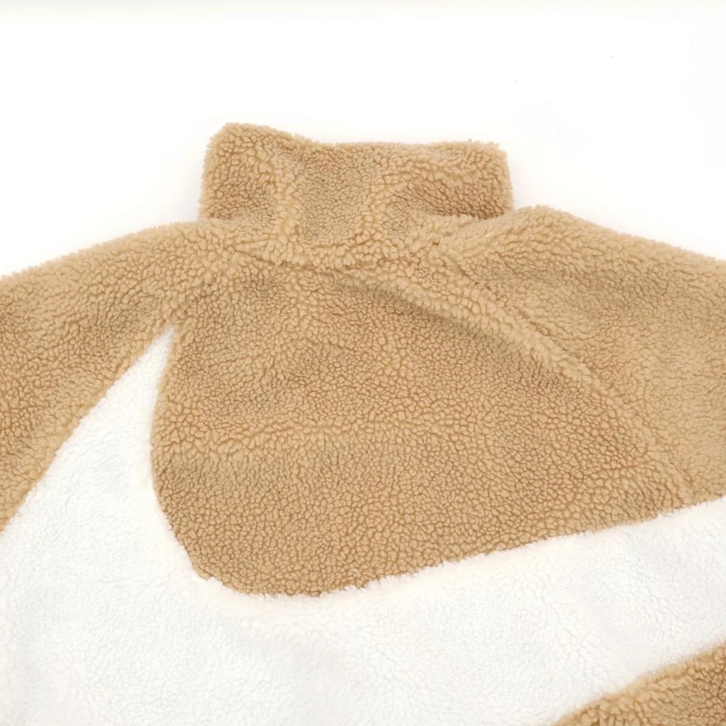 Nike Big Swoosh Reversible Boa Jacket Hemp White